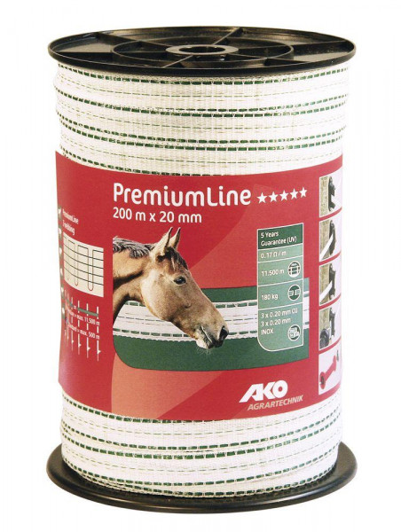 AKO PremiumLine Weidezaunband 200m x 20 mm