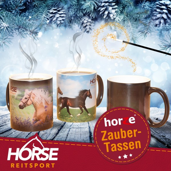 Zauberbecher mit Pferdemotiv
