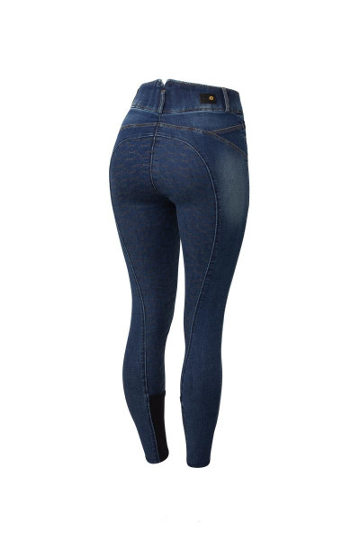 Horze Cecilia Jeansreithose mit Silikonvollbesatz und Rückendetail