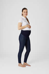 Horze Katia Jeans Look Schwangerschaftsreitleggings mit Silikonvollbesatz